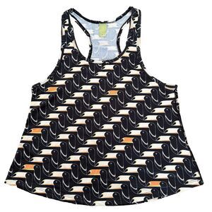 Farm Rio Xo Suor Toucans Birds Graphic Print Racerback Tank Top Size XS Workout